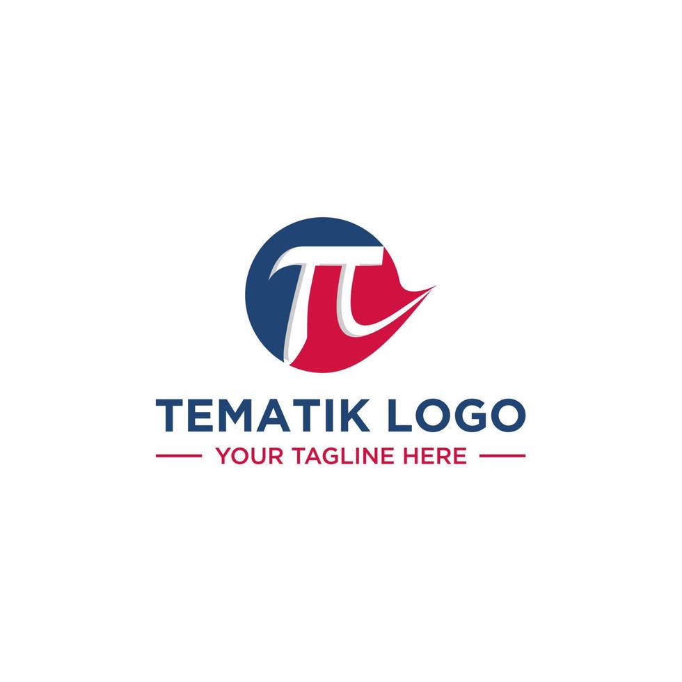 design del segno del logo pi tematik vettore