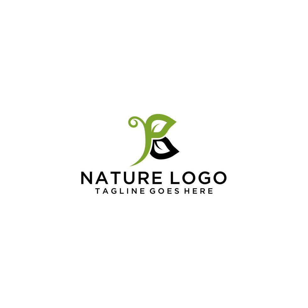 pb, bp natura iniziale logo design vettore