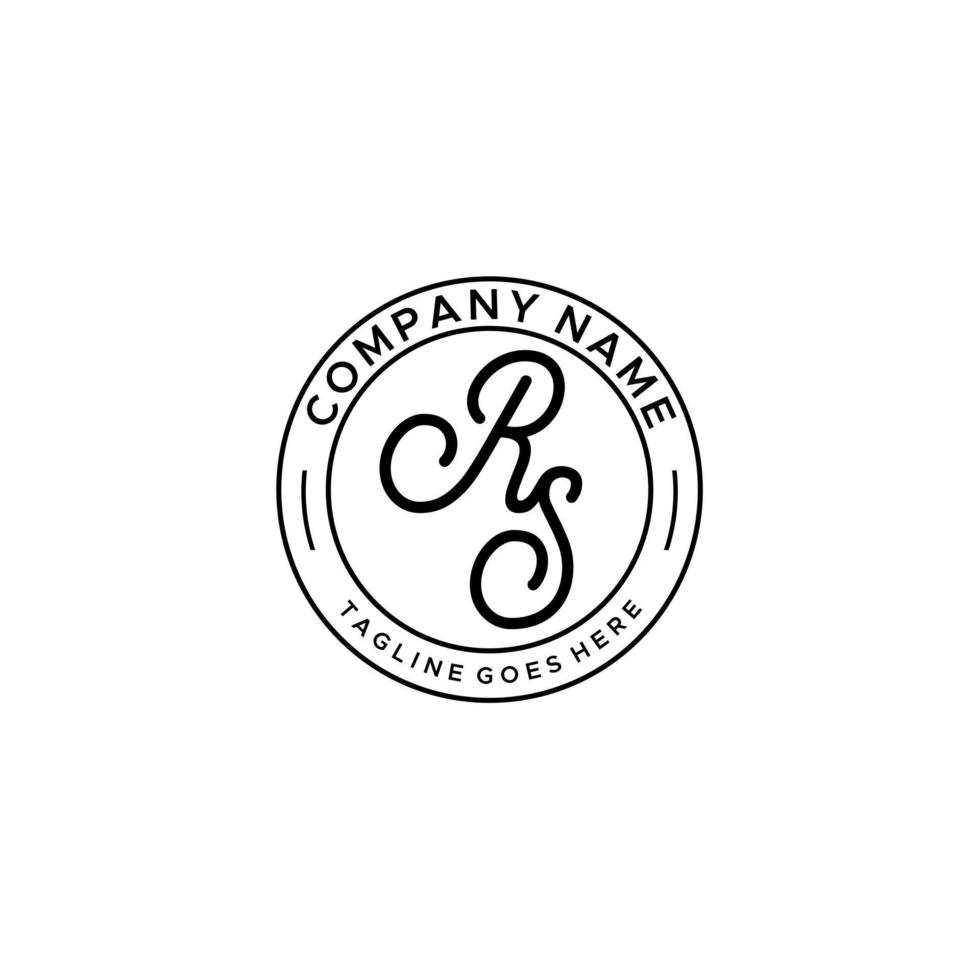 lettera rs logo manuale elegante e minimalista firma logotipo vettore