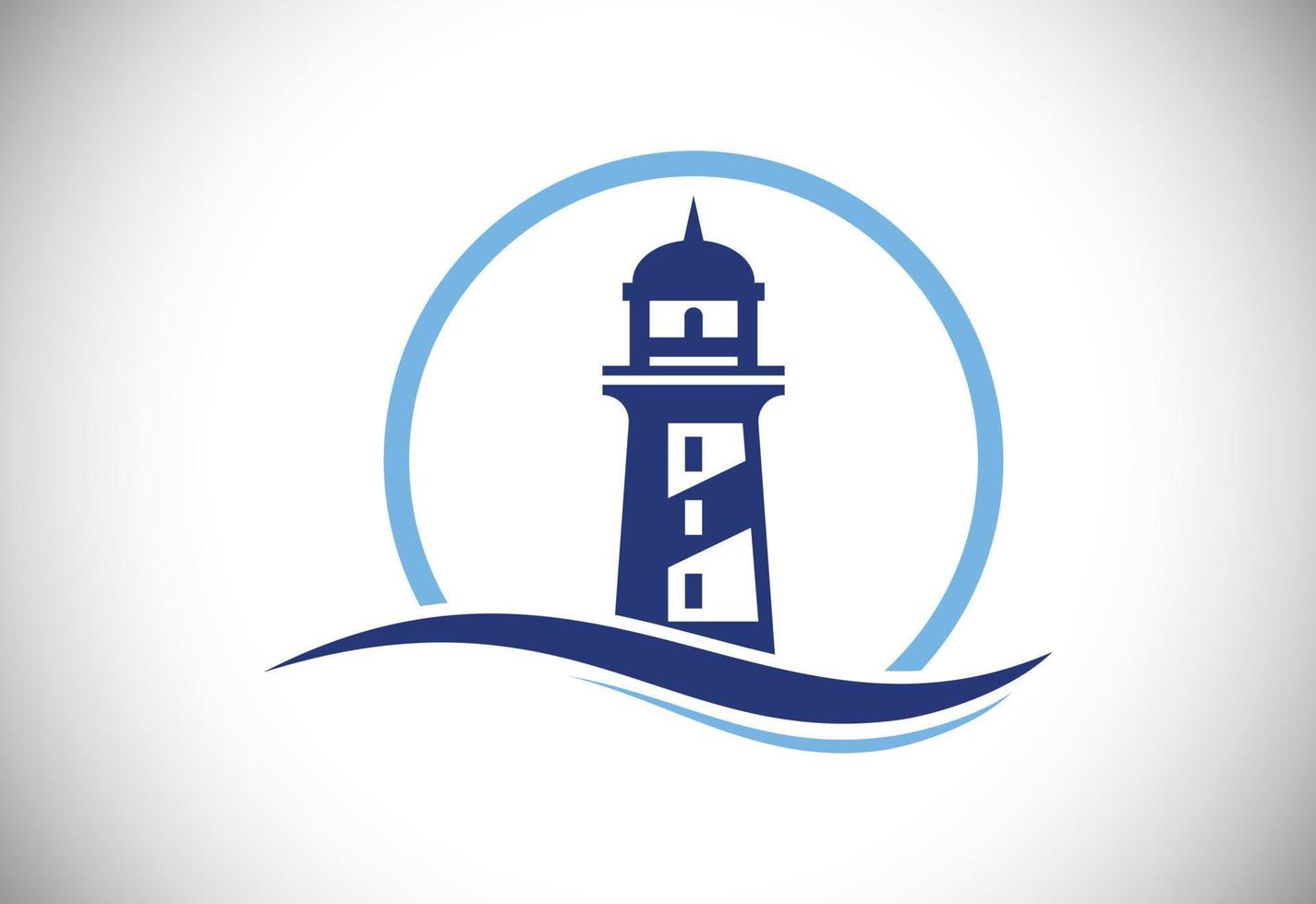 emblema del logo del faro professionale moderno. logo del porto, vettore di progettazione del logo del faro