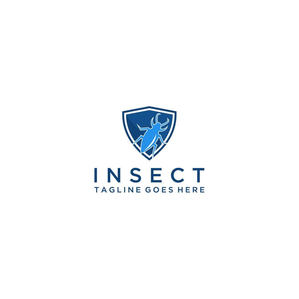 design del logo per la protezione degli insetti. vettore