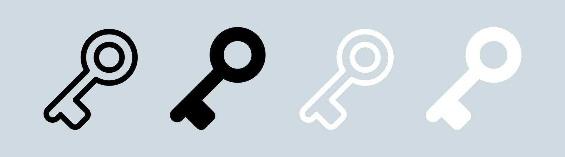icona chiave nei colori bianco e nero. illustrazione vettoriale di segni di apertura.