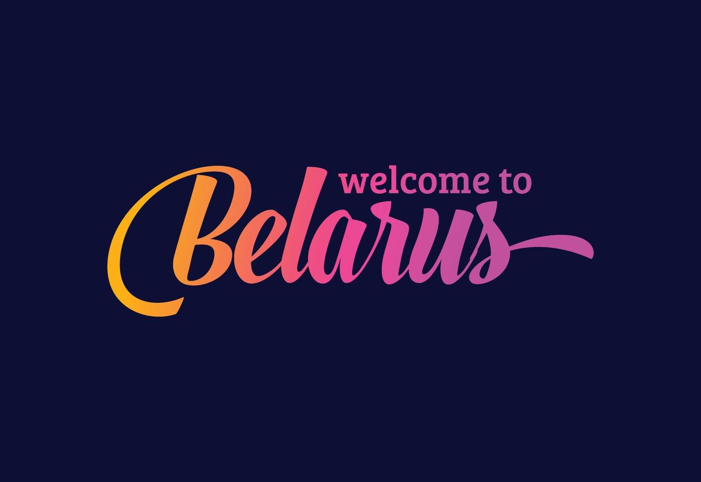 benvenuto in bielorussia testo parola creativa font design illustrazione. segno di benvenuto vettore