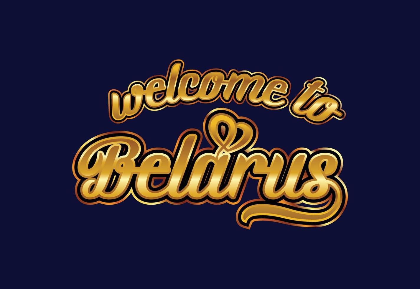benvenuto in bielorussia testo parola creativo font design illustrazione. segno di benvenuto vettore