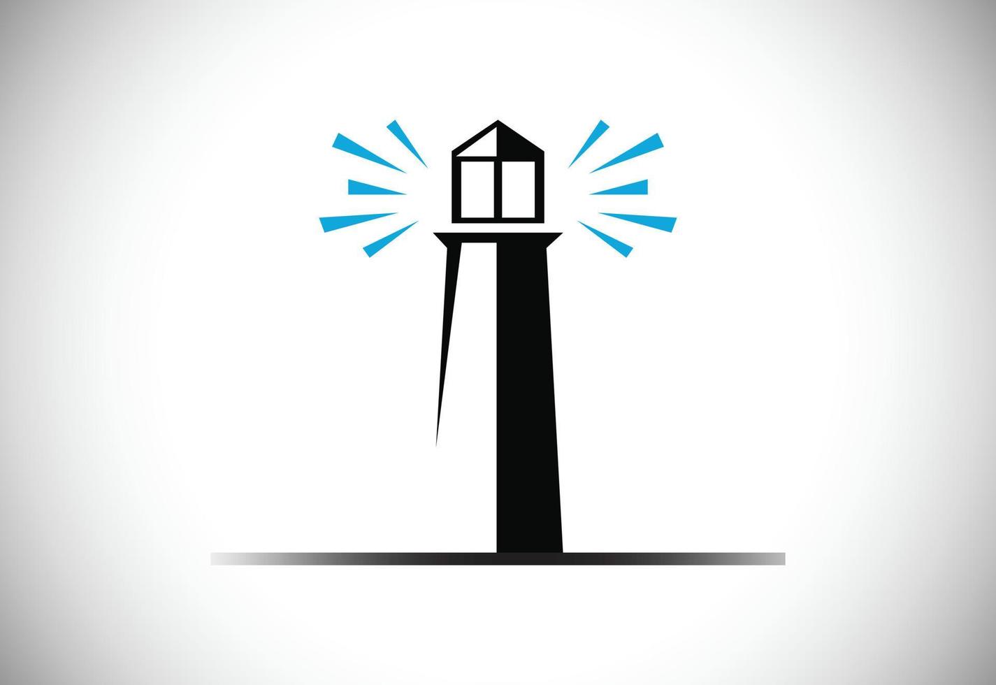 emblema del logo del faro professionale moderno. logo del porto, vettore di progettazione del logo del faro