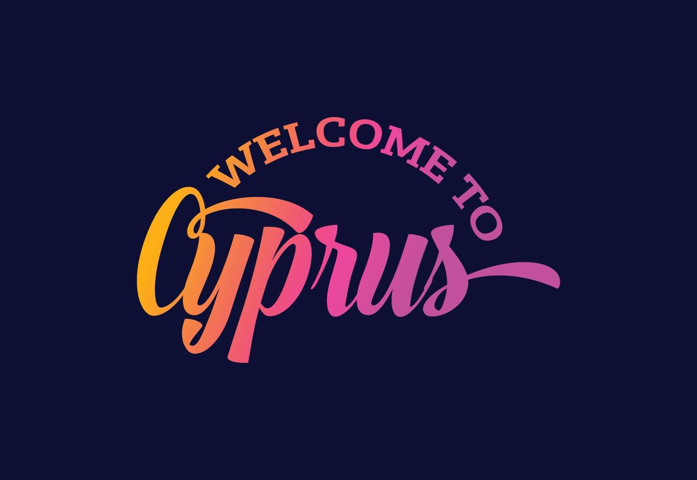 benvenuto a cipro parola testo creativo font design illustrazione. segno di benvenuto vettore