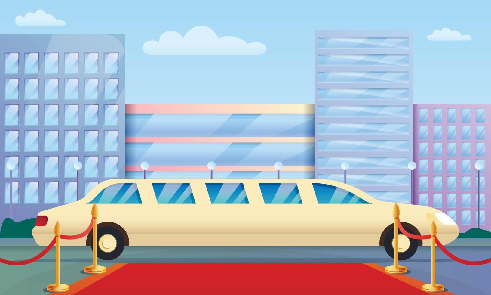 banner di concetto di limousine, stile cartone animato vettore