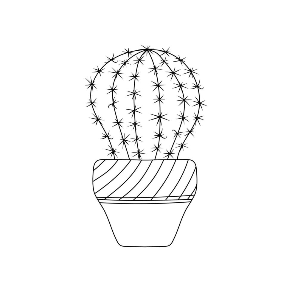 cactus da interno in vaso. pianta decorativa di cactus in vaso vettore