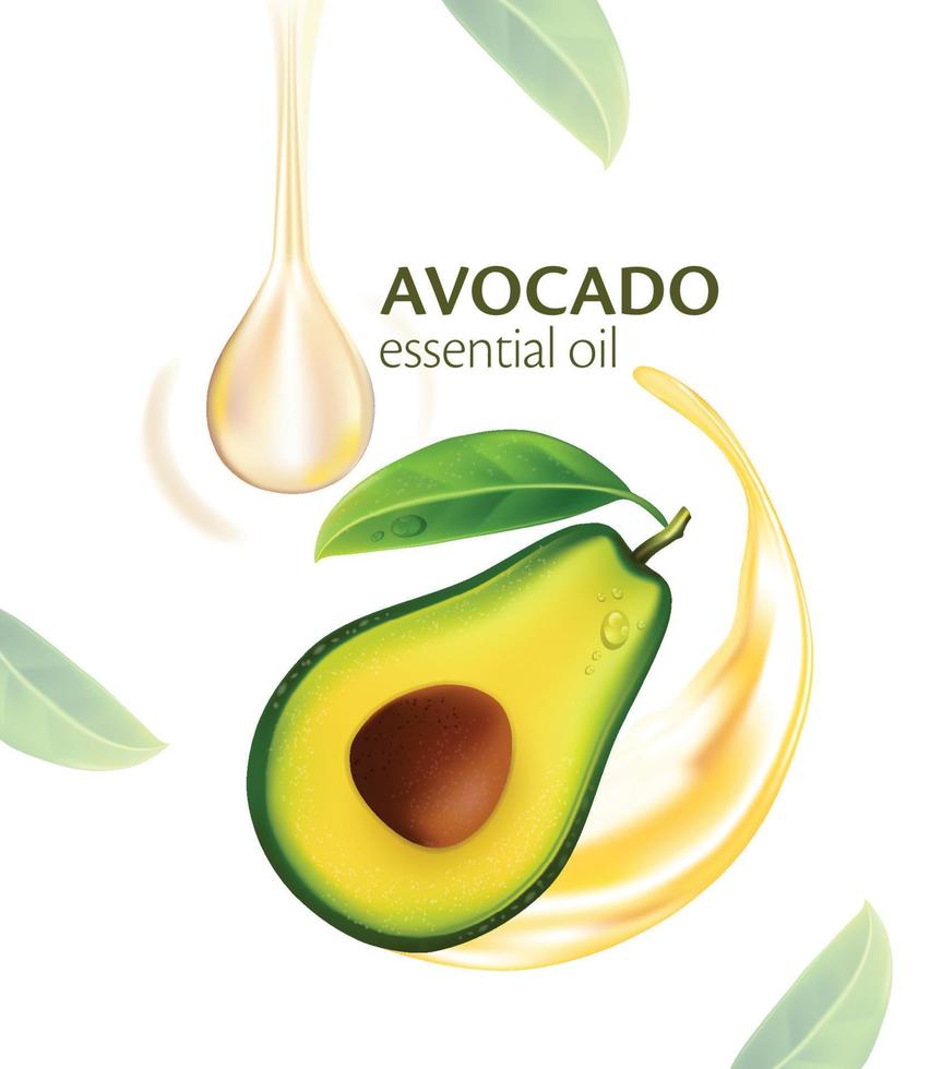 cosmetico naturale per la cura della pelle con olio essenziale di avocado vettore