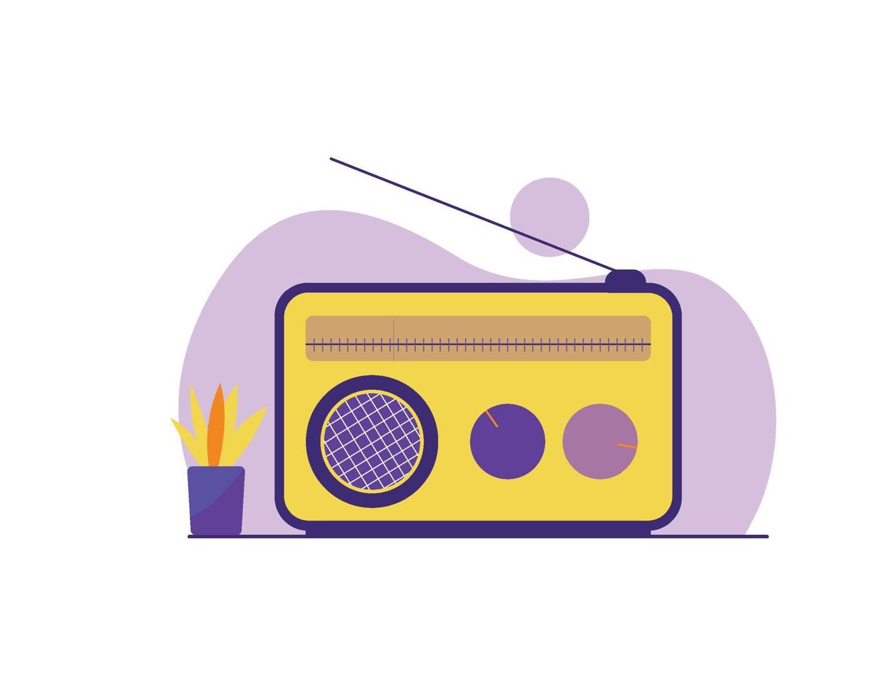 icona della radio per il concetto di media vettore