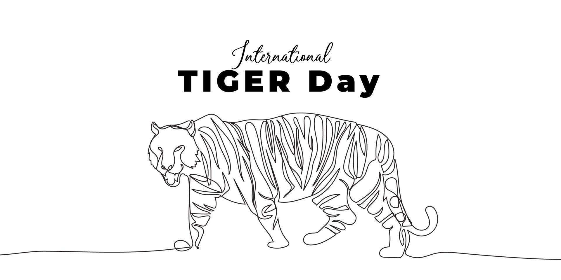 giornata internazionale della tigre 29 luglio vettore