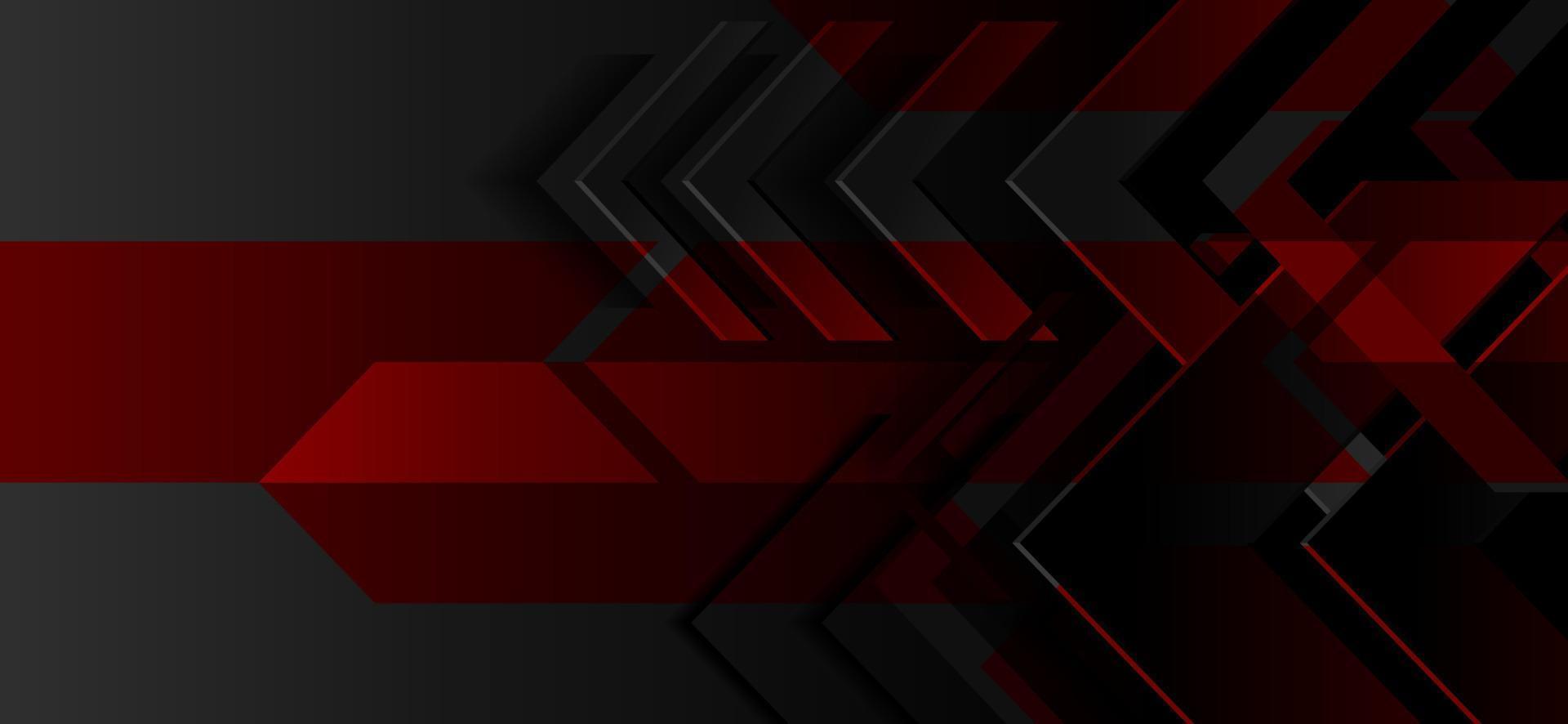 sfondo astratto punta di freccia gradiente rosso nero vettore