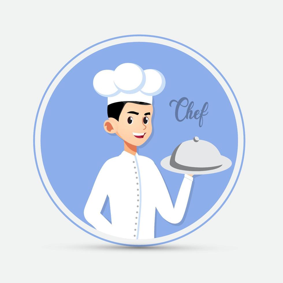 vettore di disegno del ristorante dello chef straordinario. bello chef icona logo vettoriale