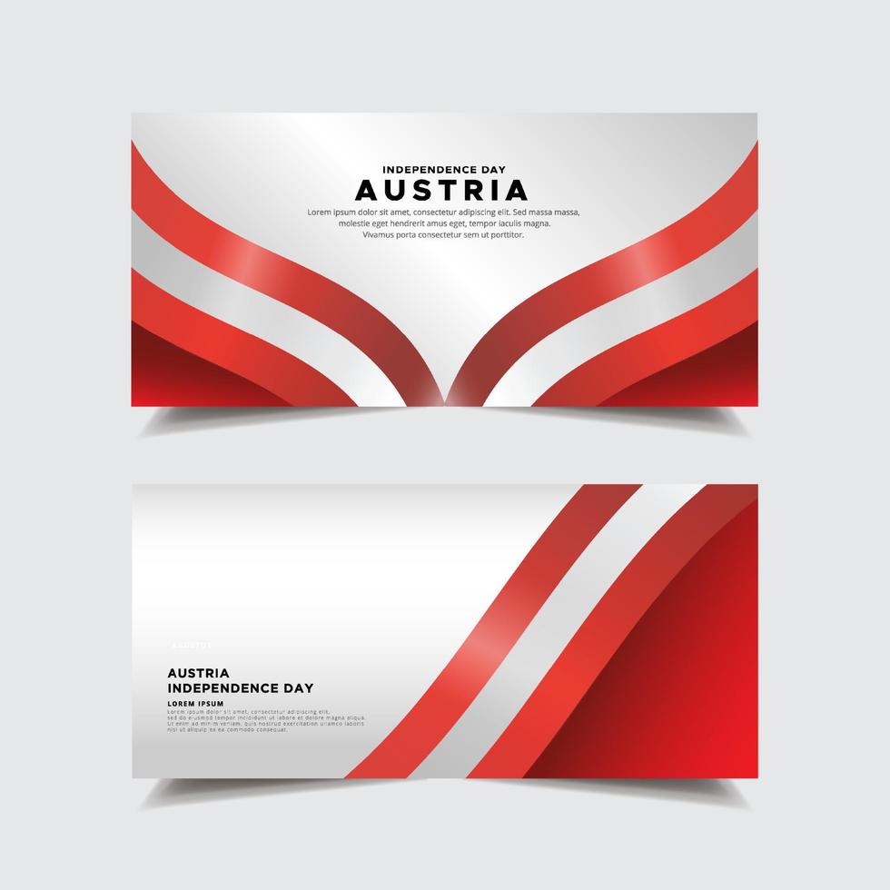 collezione di banner di design per il giorno dell'indipendenza dell'austria. giorno dell'indipendenza dell'austria con vettore di bandiera ondulata.