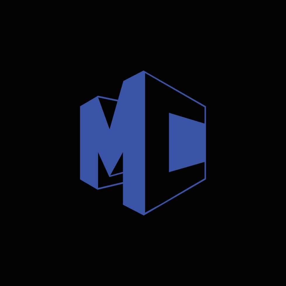 creativo minimalista alfabeto lettera iniziale marchio monogramma 3d logo mc mc modificabile in formato vettoriale