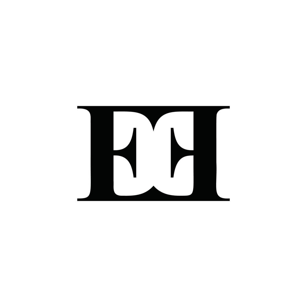 ee logo creativo moderno minimal alfabeto e lettera iniziale marchio monogramma modificabile in formato vettoriale