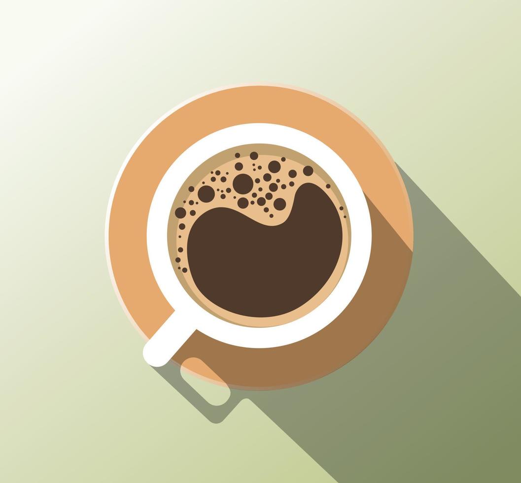 tazza di caffè bolle marroni illustrazione minima colazione mattutina bevanda calda ombra realistica vettore