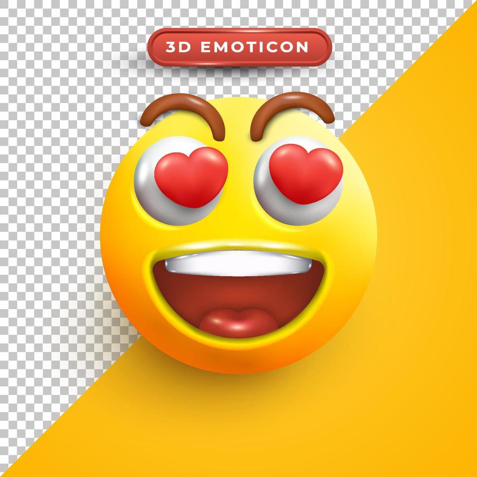Emoji 3d con faccia felice vettore