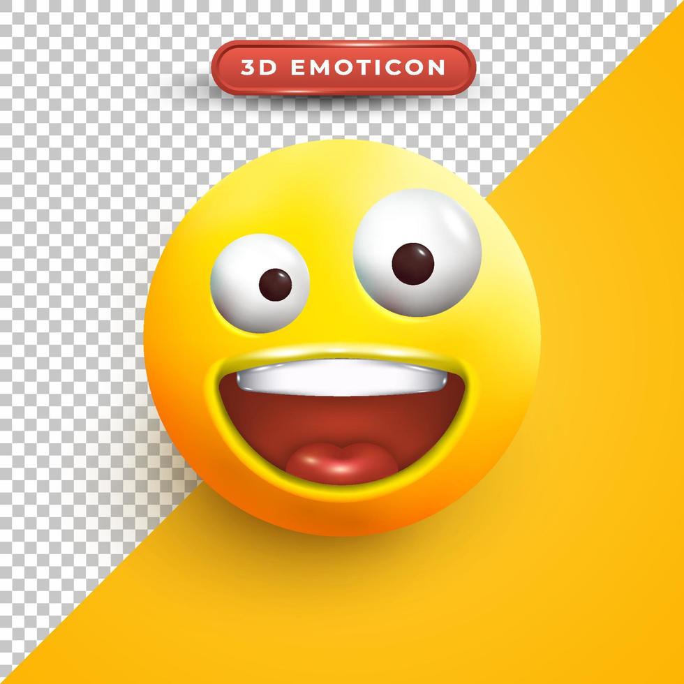 Emoji 3d con faccia sciocca vettore