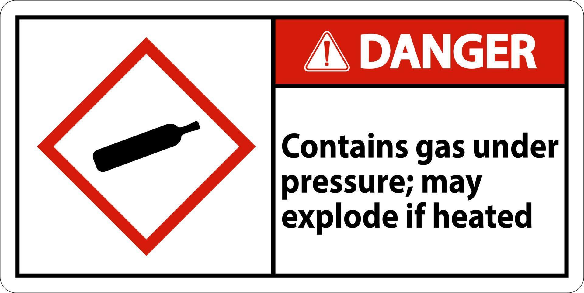il pericolo contiene gas sotto pressione segno ghs su sfondo bianco vettore