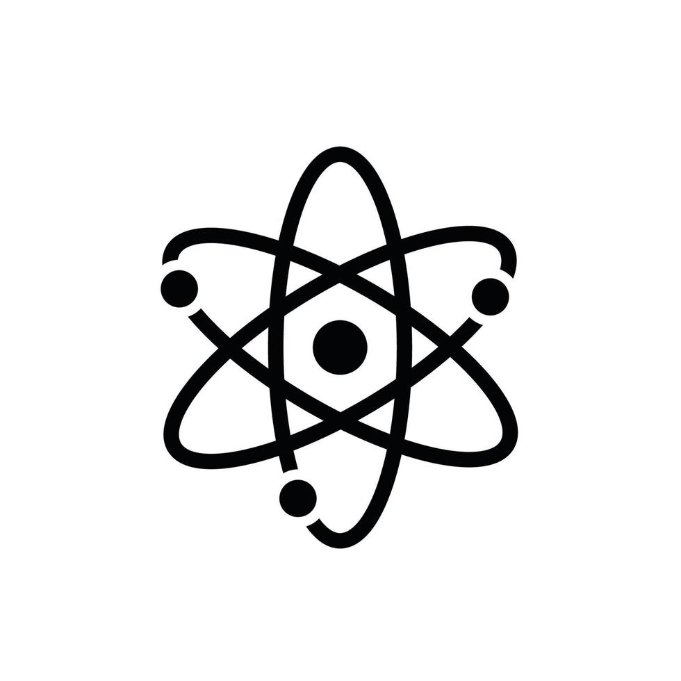 illustrazione di stile piatto di vettore dell'icona dell'atomo
