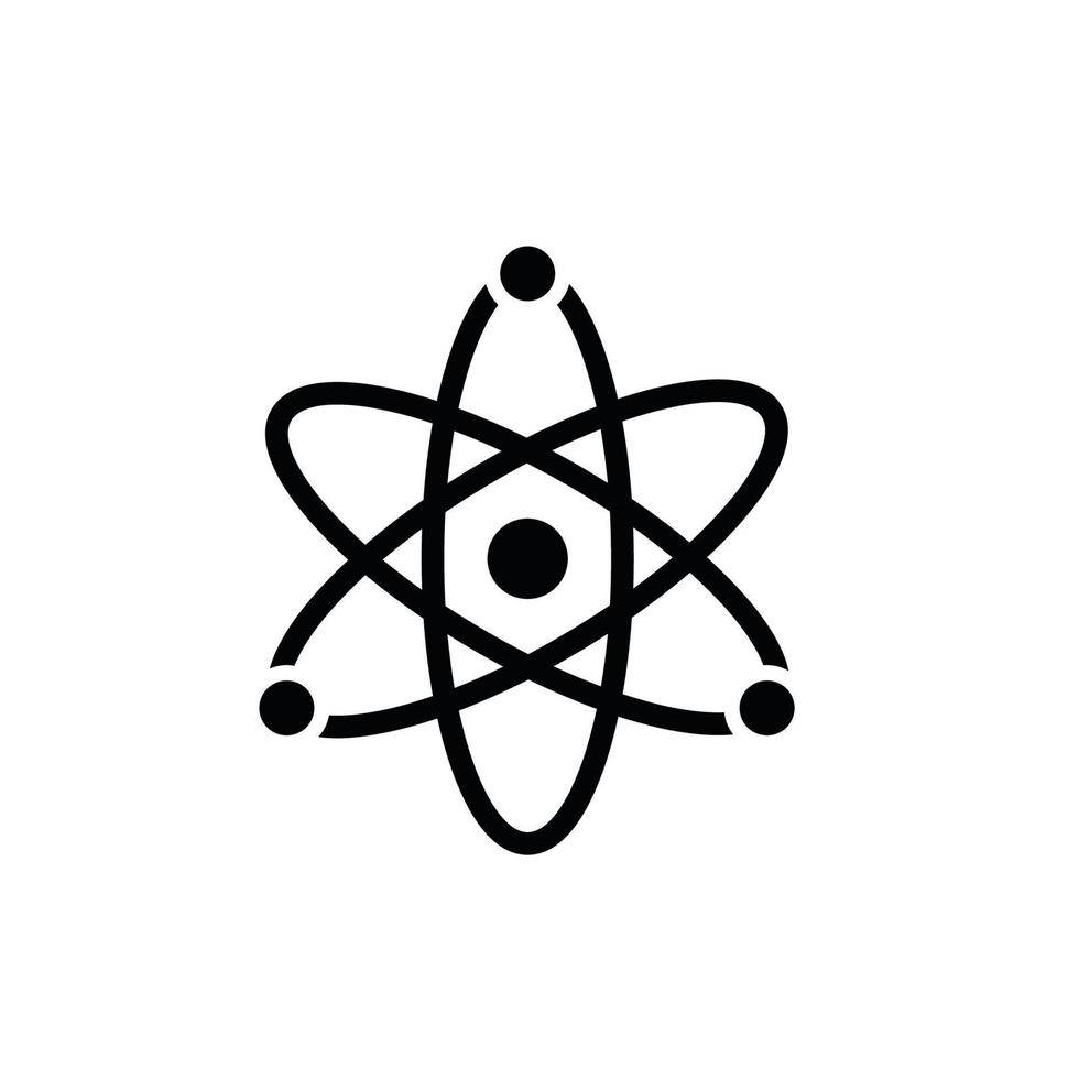 illustrazione di stile piatto di vettore dell'icona dell'atomo