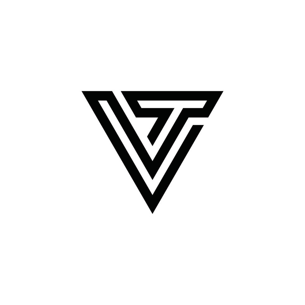 vettore di progettazione del logo della lettera iniziale di vt o tv.