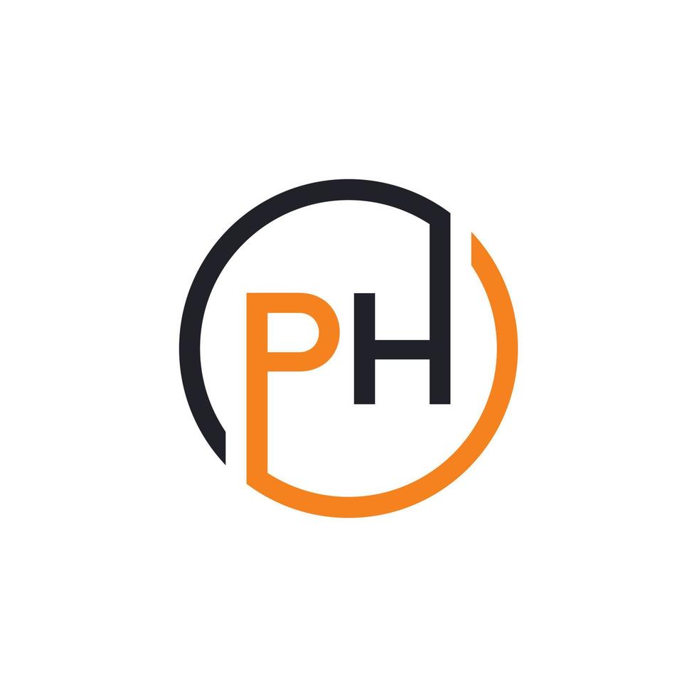 vettore del modello di progettazione del logo della lettera ph o hp