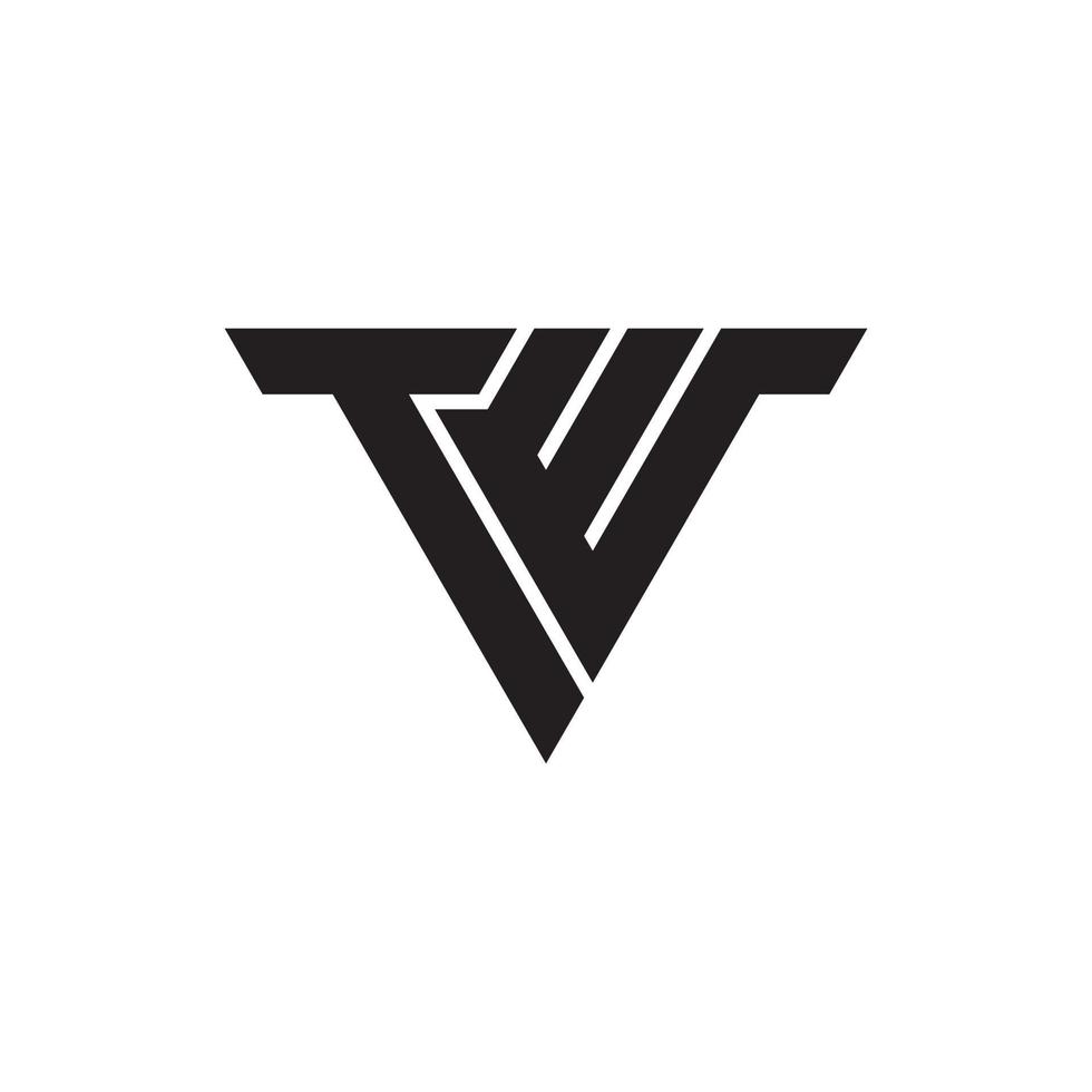 tw o wt vettore di progettazione del logo della lettera iniziale.