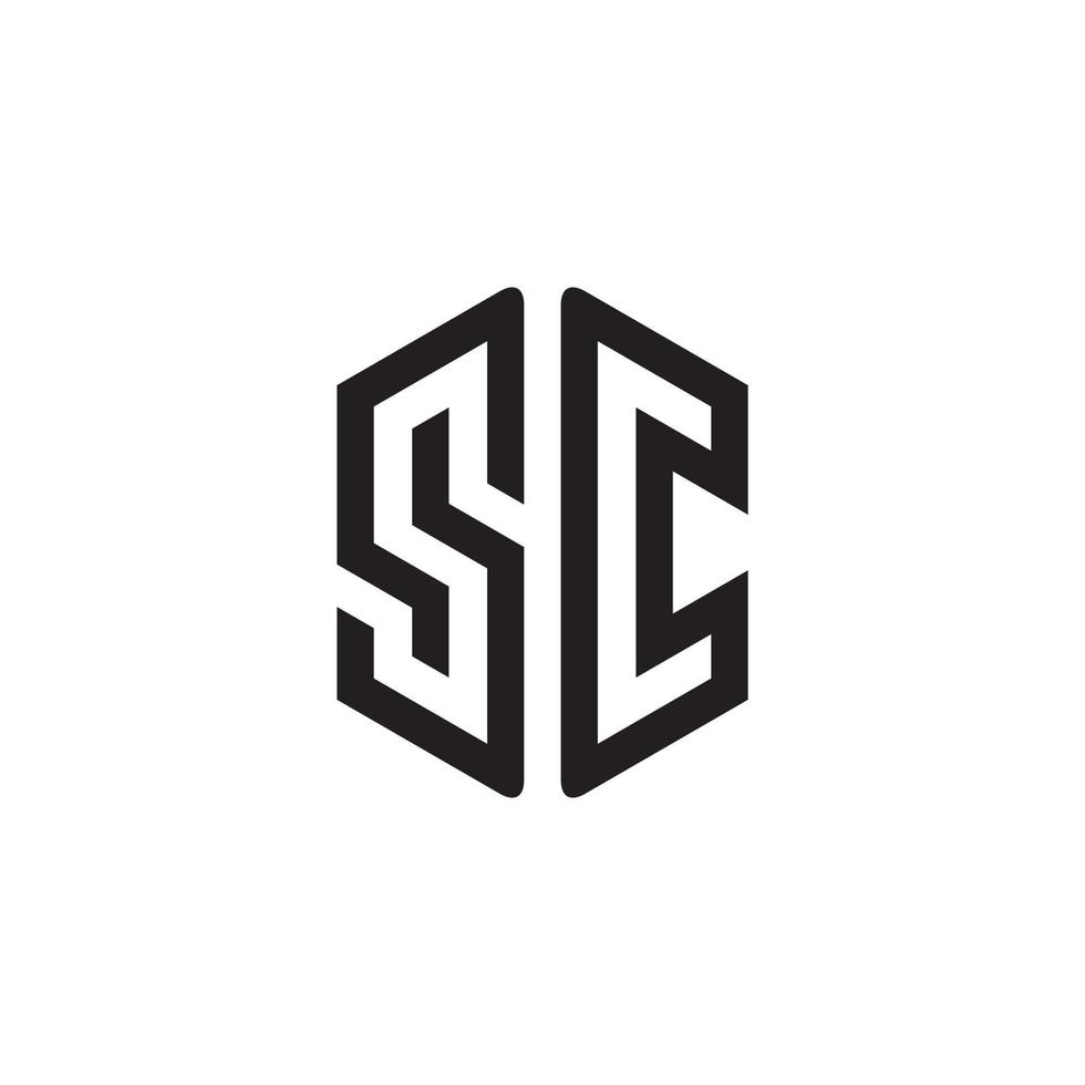sc o cs lettera logo design modello vettoriale. vettore
