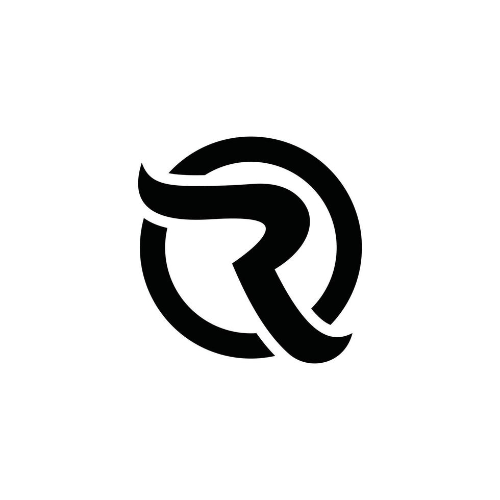 concetto di design del logo vettoriale della lettera iniziale r.