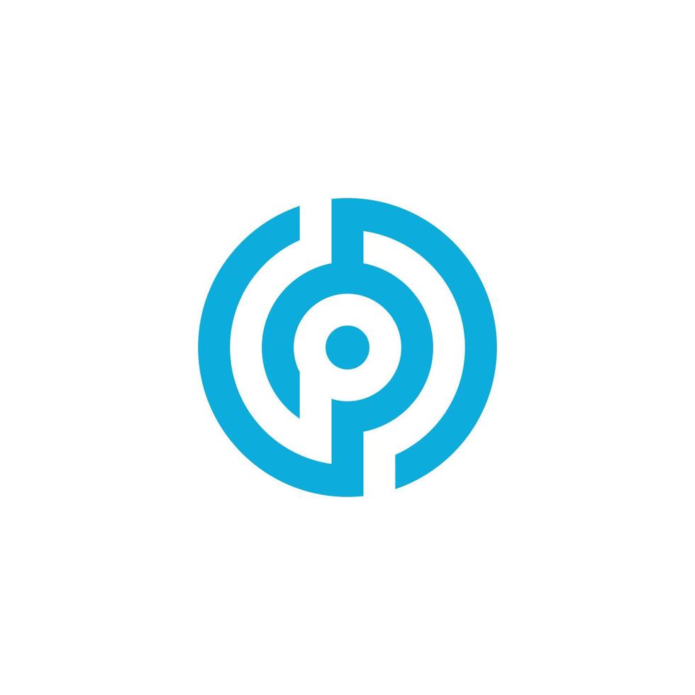 p o pp lettera logo design template vector