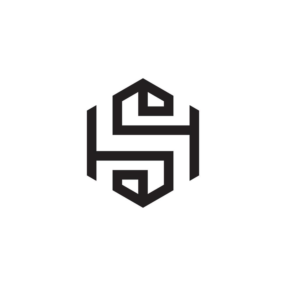 sh o hs lettera iniziale logo design monogramma vettore