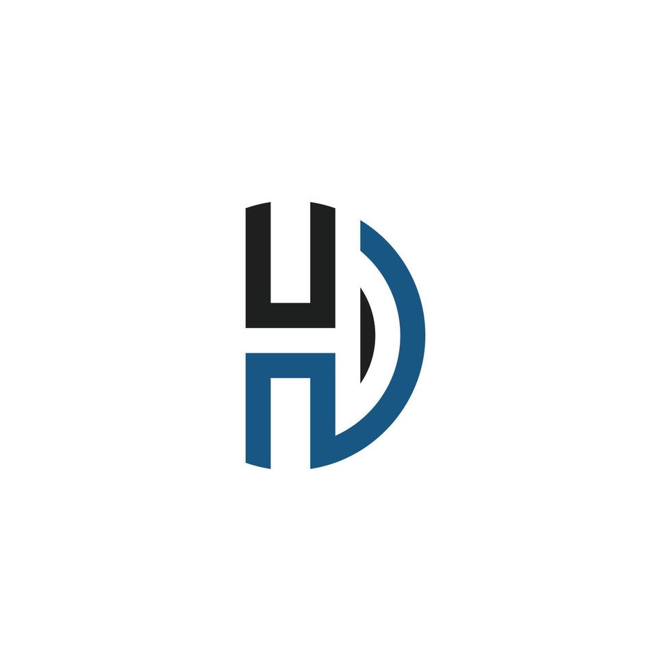 vettore di progettazione del logo della lettera iniziale hd o dh.