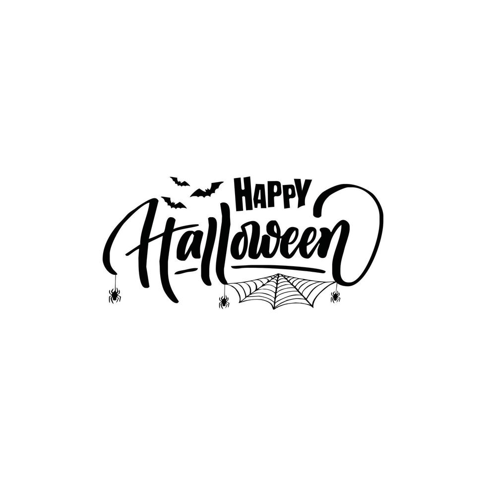 felice scritta vettoriale di halloween. scritte di festa per banner. poster di halloween felice, biglietto di auguri, invito a una festa.