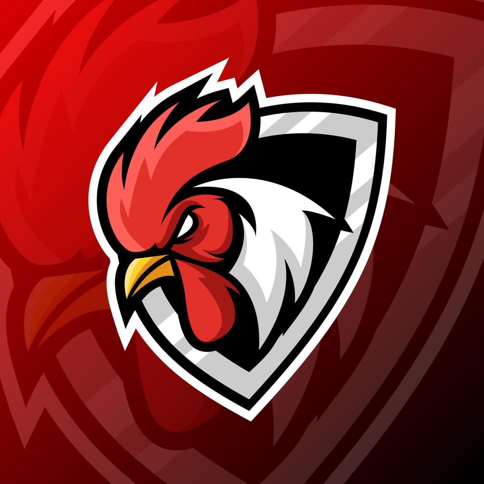 illustrazione grafica vettoriale di un pollo in stile logo esport. perfetto per la squadra di gioco o il logo del prodotto