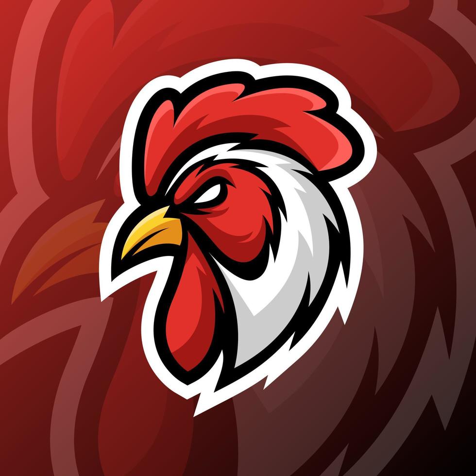 illustrazione grafica vettoriale di un gallo in stile logo esport. perfetto per la squadra di gioco o il logo del prodotto