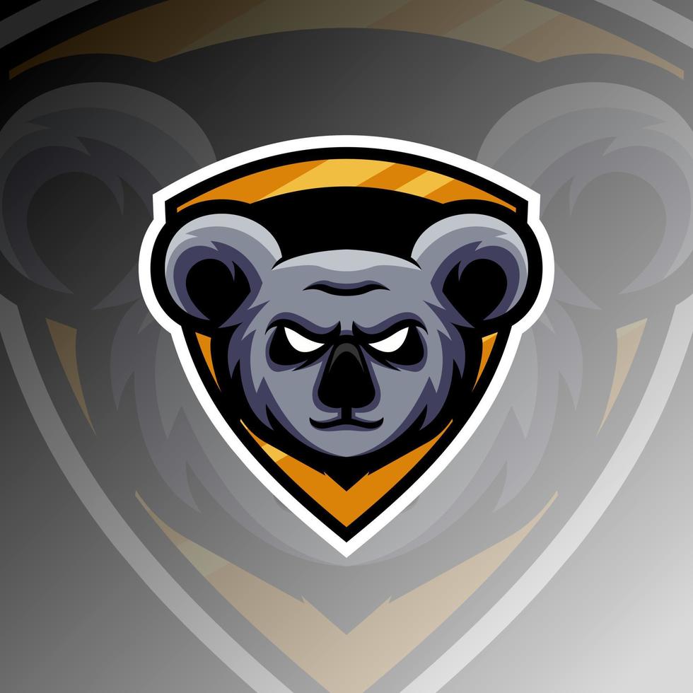illustrazione grafica vettoriale di un koala in stile logo esport. perfetto per la squadra di gioco o il logo del prodotto