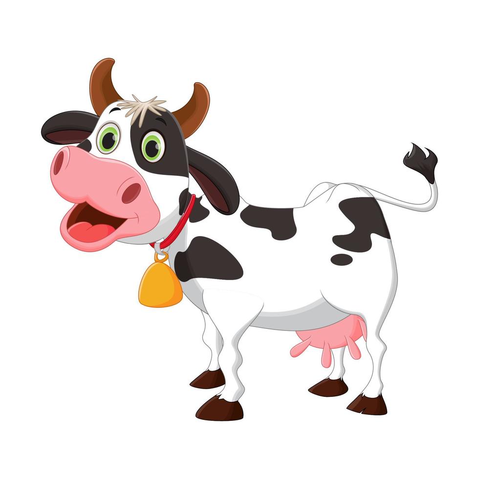illustrazione di cartone animato carino mucca vettore