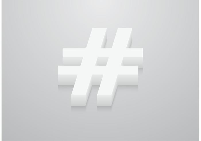 Vector 3D Hashtag gratuito