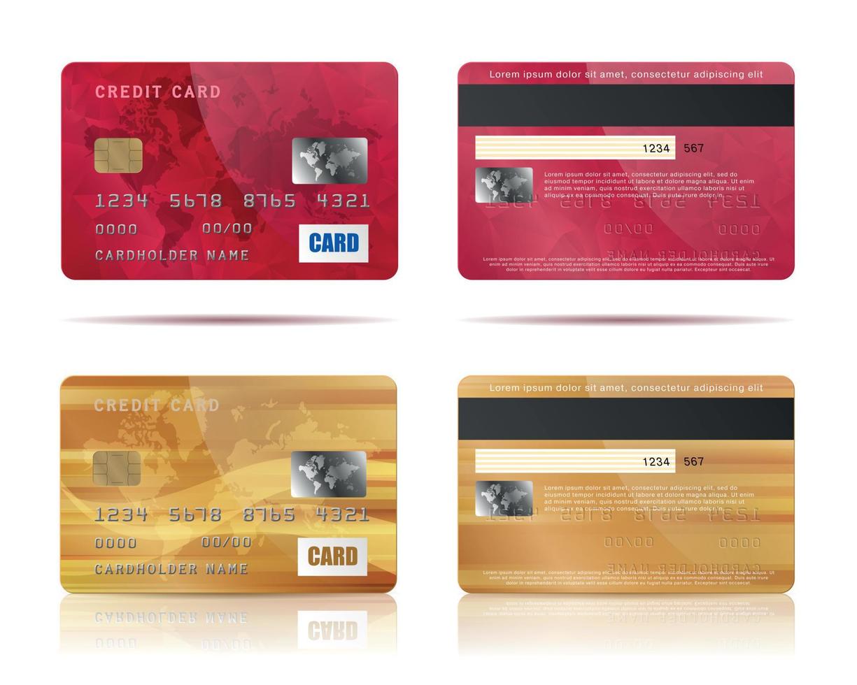 carte di credito impostate vettore