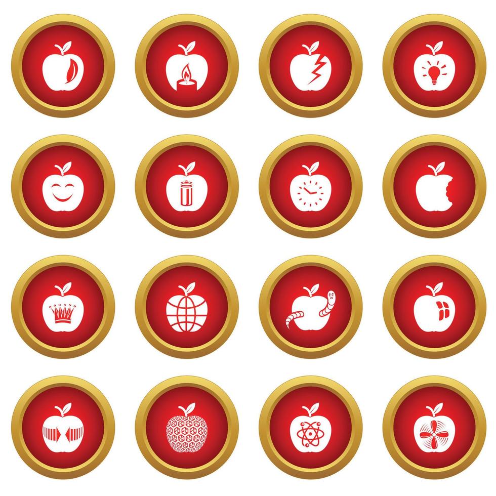 set di icone logo mela, stile semplice vettore