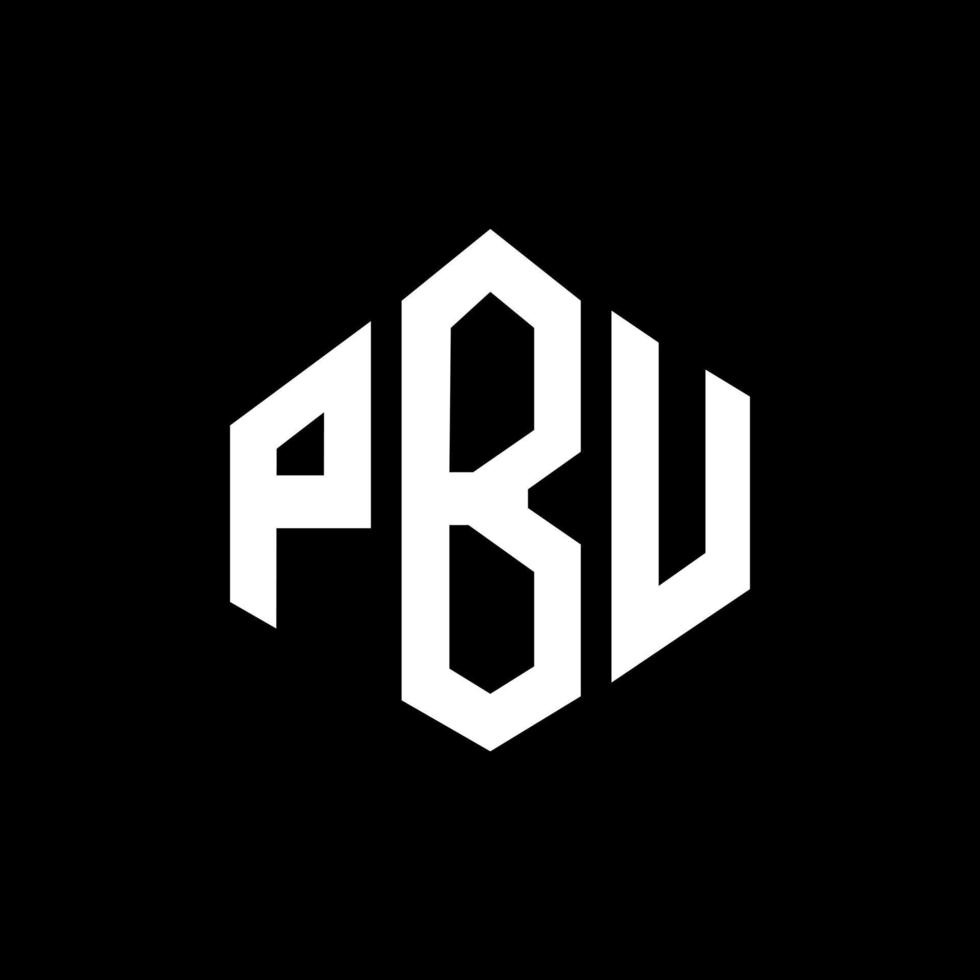 design del logo della lettera pbu con forma poligonale. pbu poligono e design del logo a forma di cubo. pbu esagono logo modello vettoriale colori bianco e nero. monogramma pbu, logo aziendale e immobiliare.