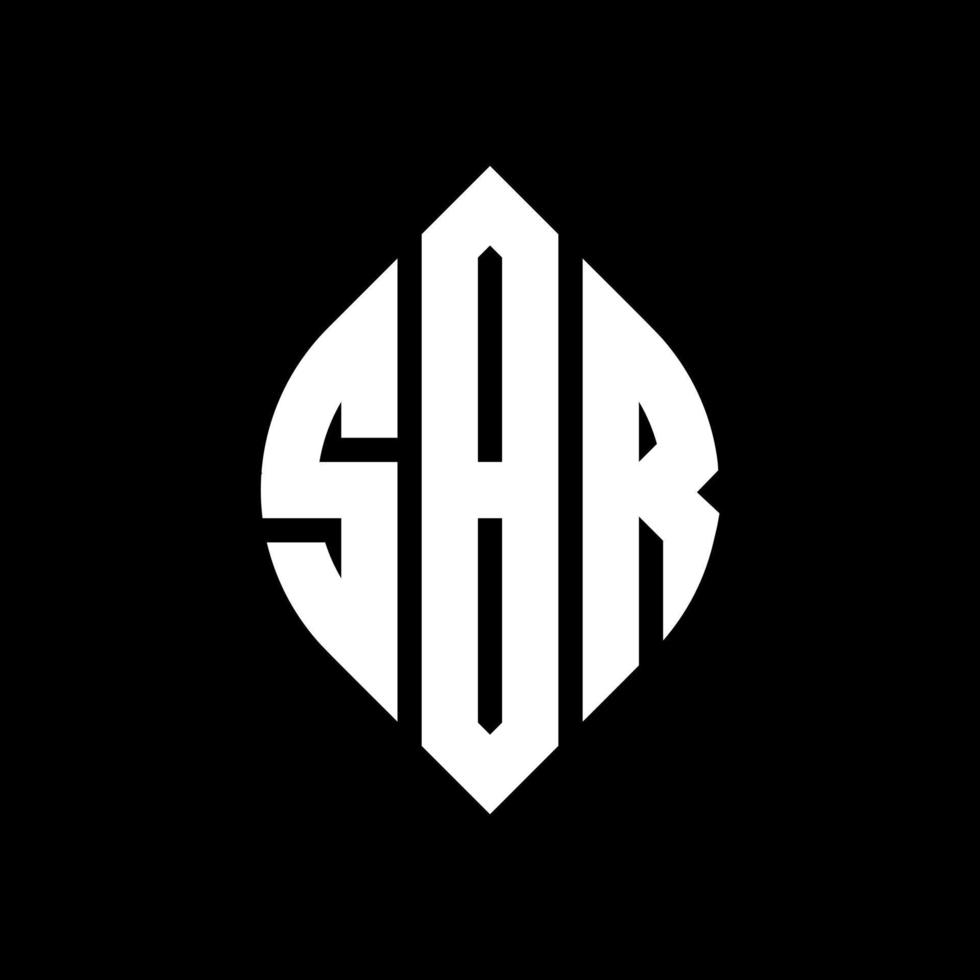 sbr cerchio lettera logo design con cerchio ed ellisse. sbr lettere ellittiche con stile tipografico. le tre iniziali formano un logo circolare. sbr cerchio emblema astratto monogramma lettera marchio vettore. vettore