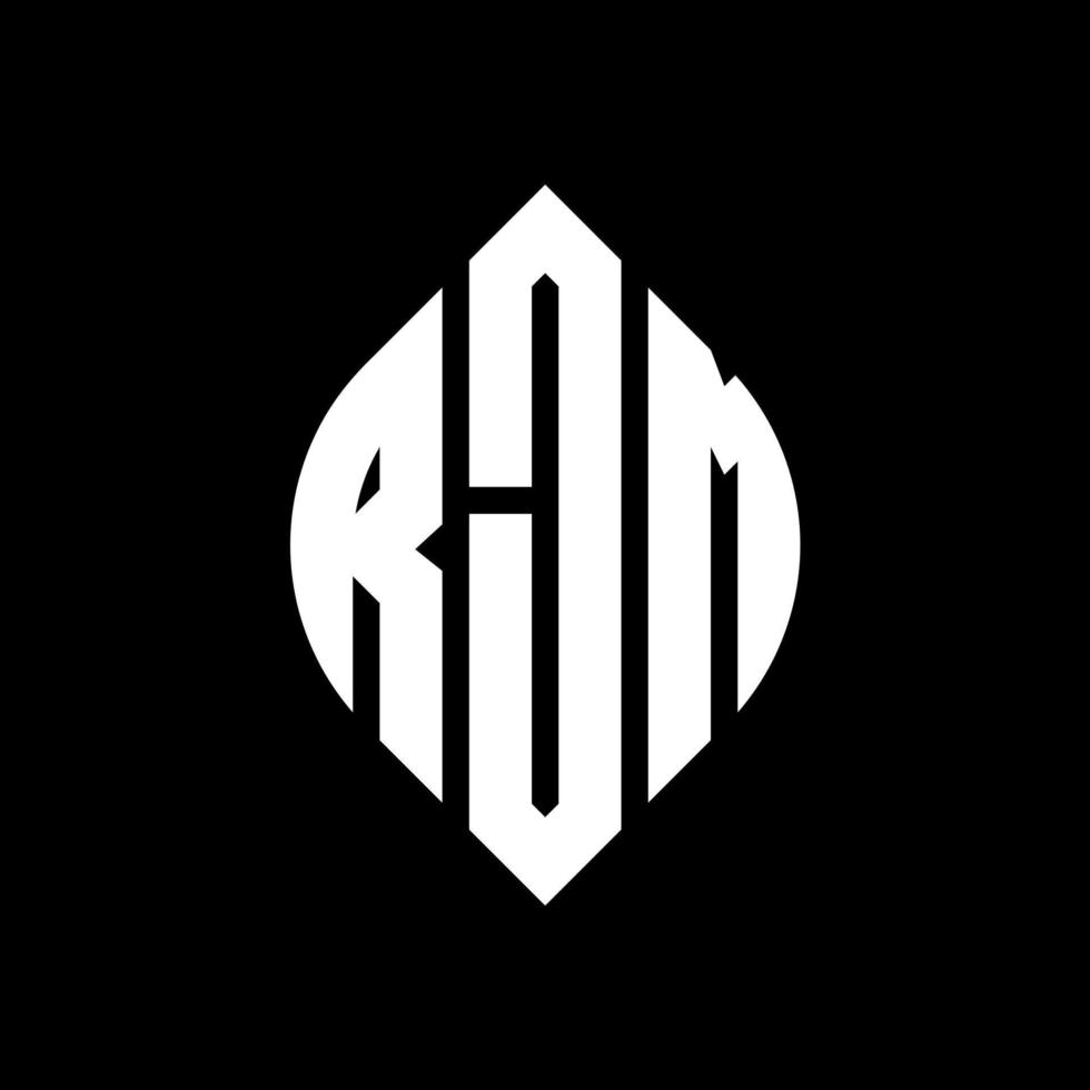 rjm circle letter logo design con forma circolare ed ellittica. rjm lettere ellittiche con stile tipografico. le tre iniziali formano un logo circolare. rjm cerchio emblema astratto monogramma lettera marchio vettore. vettore