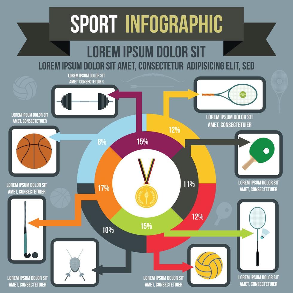 infografica sportiva, stile piatto vettore