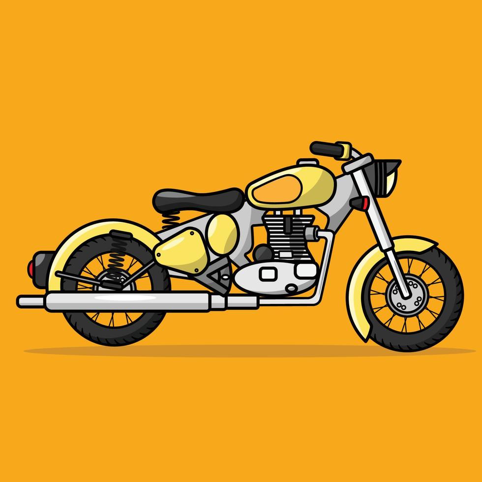 fumetto e illustrazione di vettore piatto della motocicletta