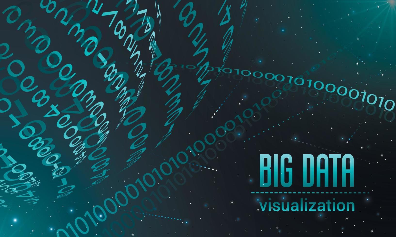banner di visualizzazione di big data, stile realistico vettore