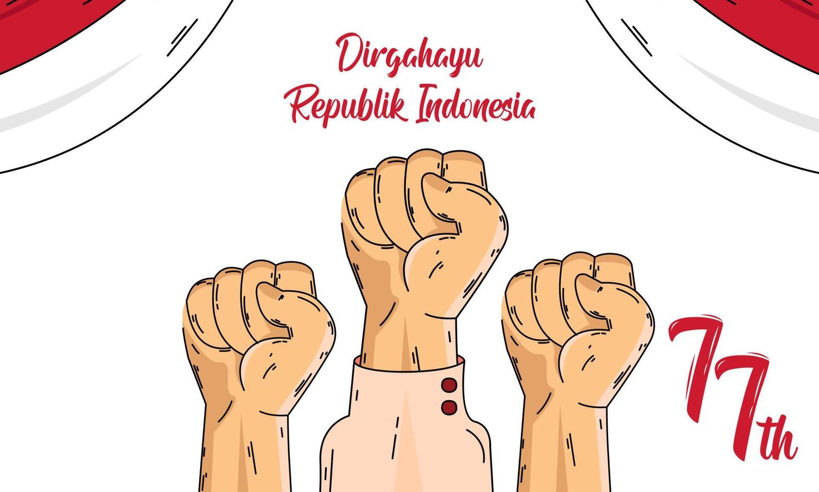 Merdeka Indonesia. felice 77a festa dell'indipendenza indonesiana vettore