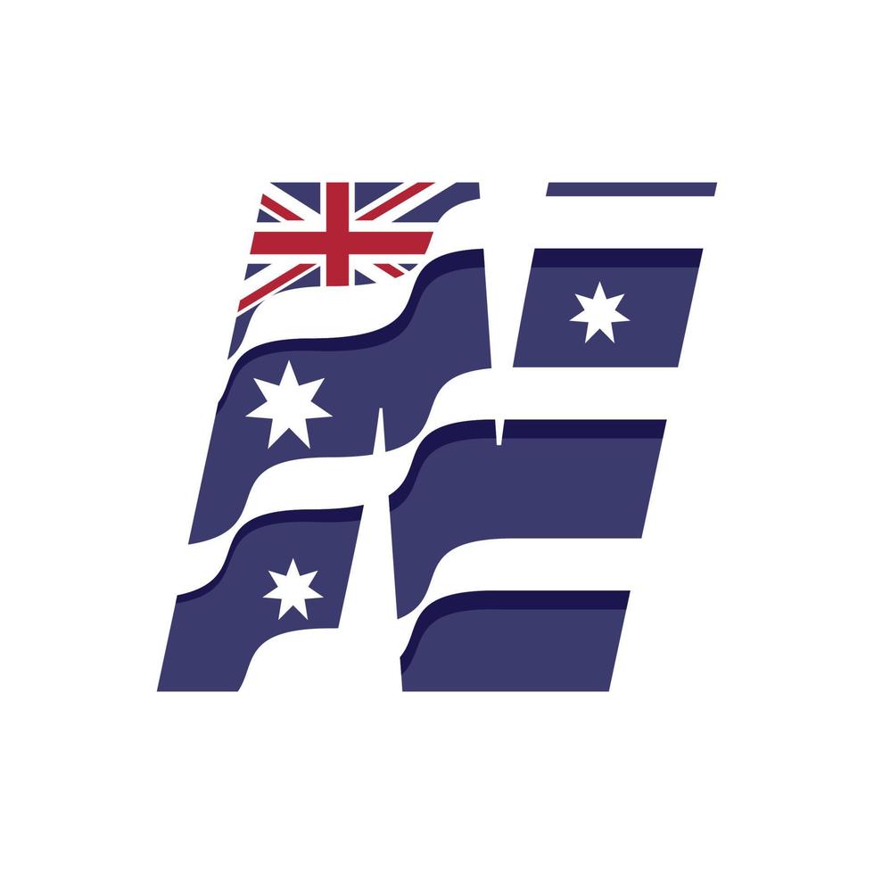 alfabeto australiano bandiera n vettore